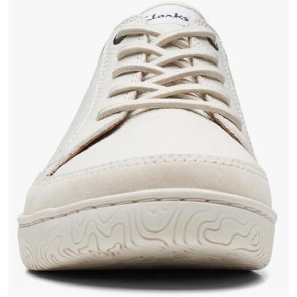 Clarks Men\'s Hodson Lace Sneaker Ivory Leather Size 12M main image 6